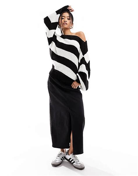 fine knit oversized jumper|black and white oversized jumper.